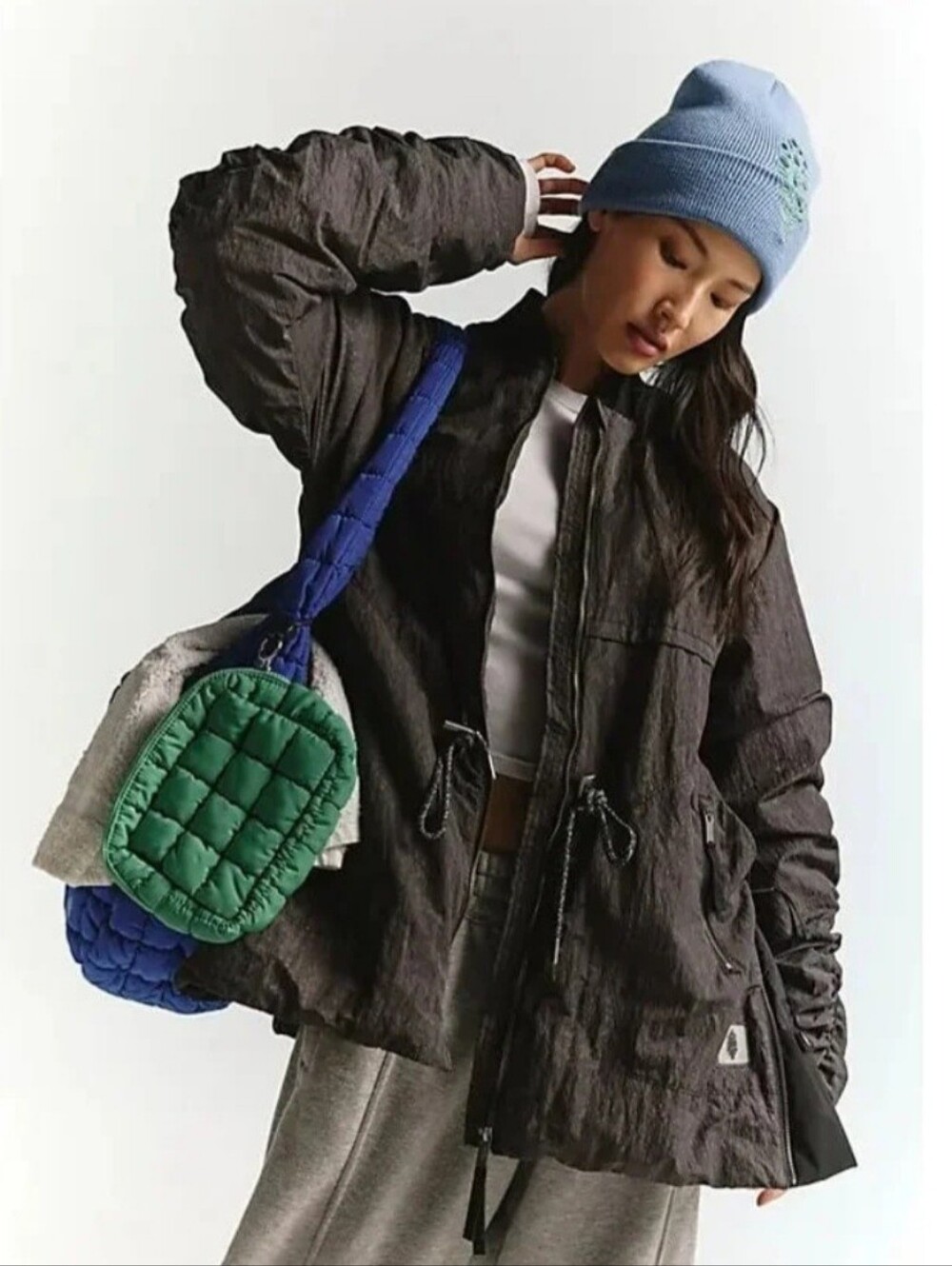 Free People Movement Tricked Out Trek Lightweight Puffer Jacket Black Small $368